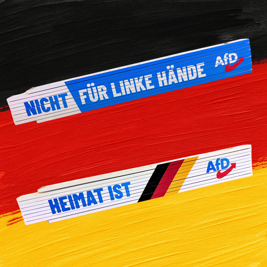 Zollstock „Nicht für linke Hände“