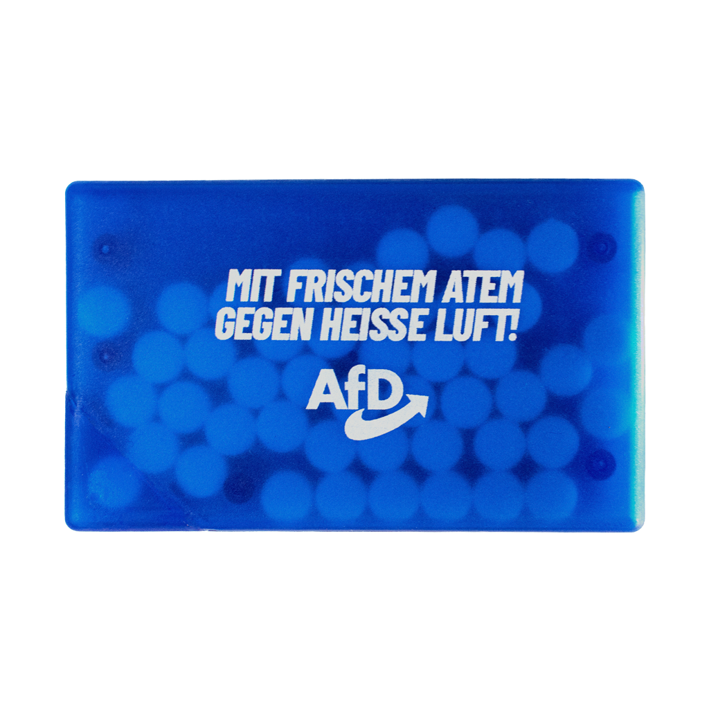 Minzkärtchen "Mit frischem Atem gegen heiße Luft!"