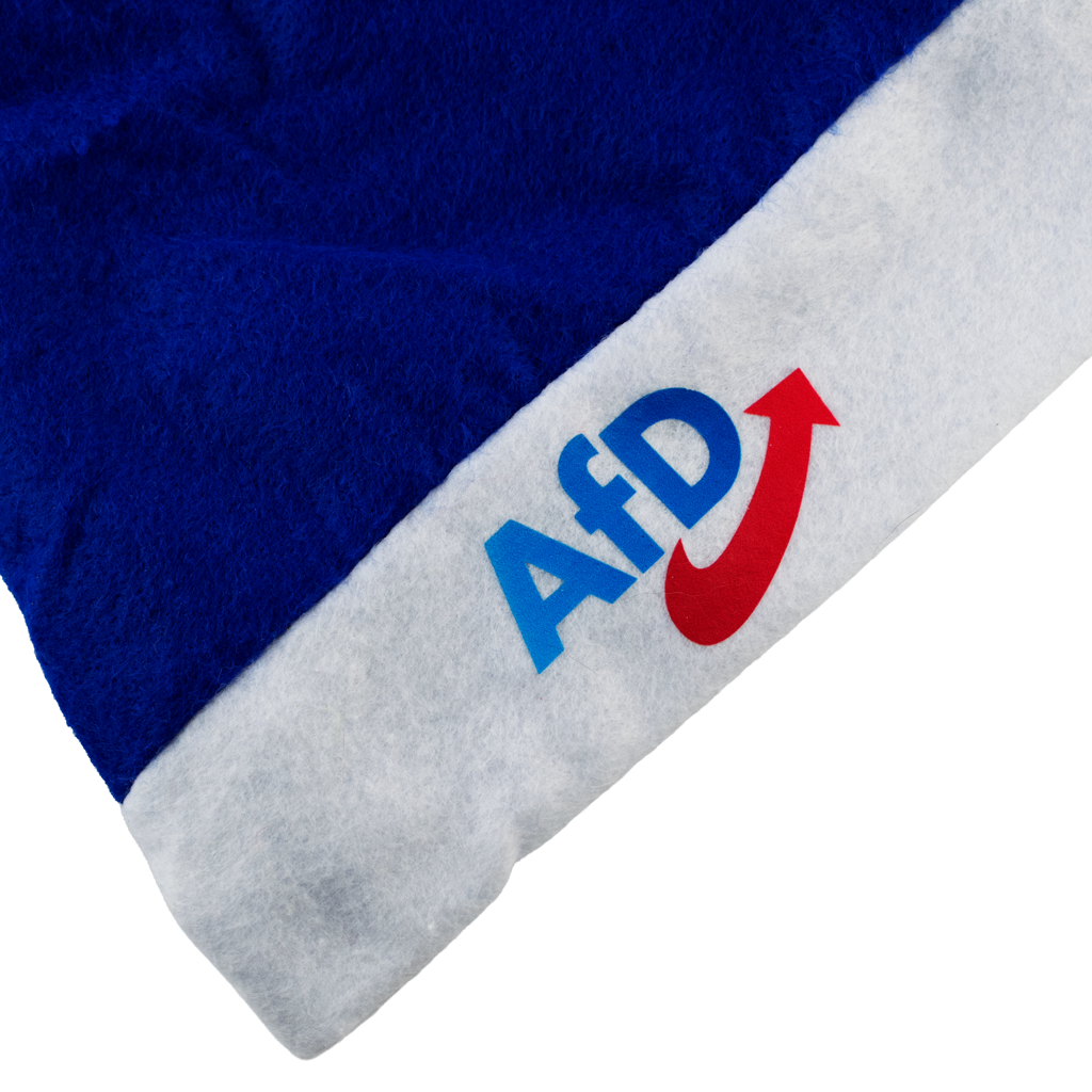 Blaue Weihnachtsmütze