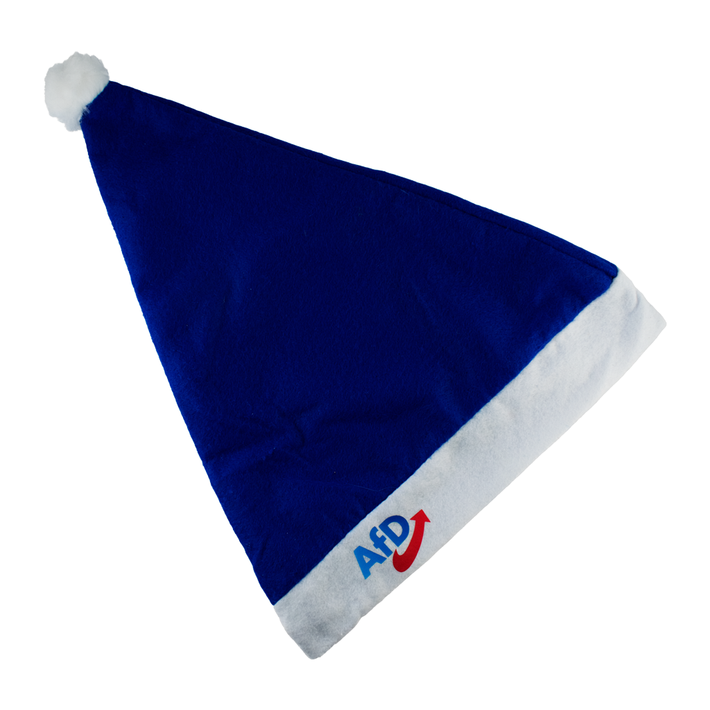 Blaue Weihnachtsmütze