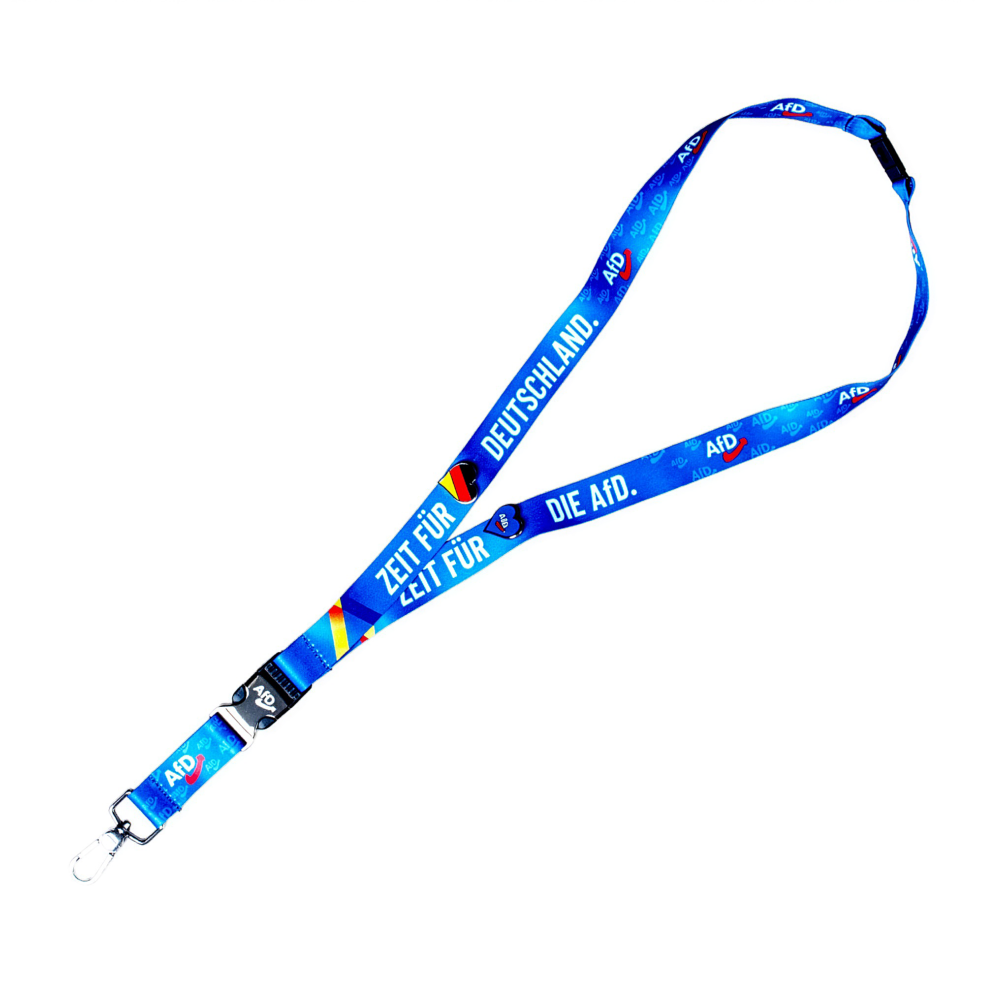 Schlüsselband "Zeit für die AfD" mit 2 Pins