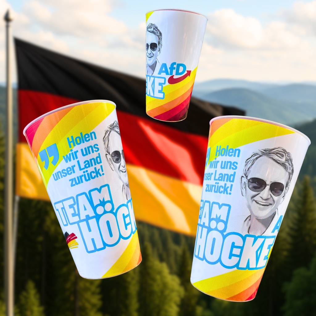 Plastikbecher "Holen wir uns unser Land zurück!"